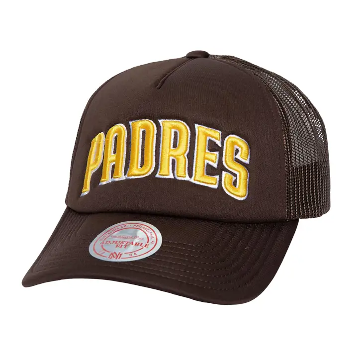 San Diego Padres M&N MLB TC SCRIPT FOAM TRUCKER BRN