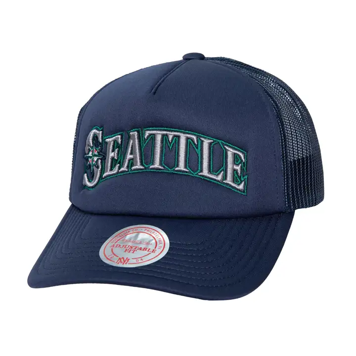 Seattle Mariners M&N MLB TC SCRIPT FOAM TRUCKER NAVY
