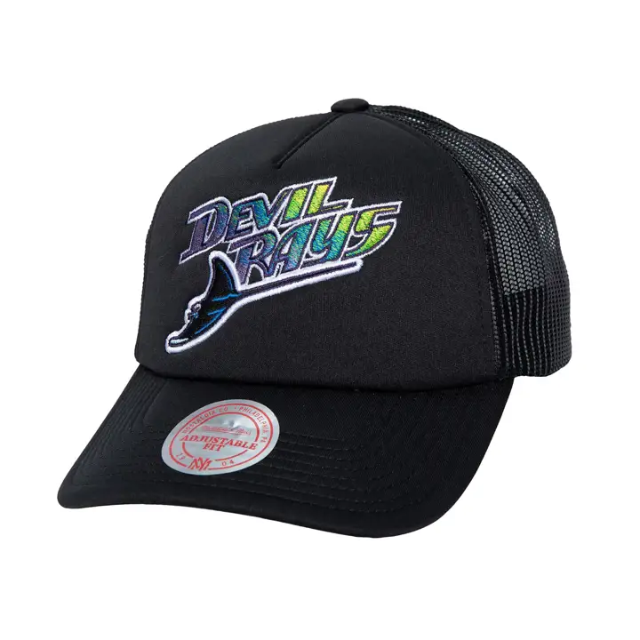 Tampa Bay Rays M&N MLB TC SCRIPT FOAM TRUCKER BLK