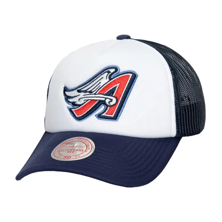 Casquette Trucker Rétro Los Angeles Angels M&N MLB COOP EN MOUSSE BLANC/BLEU MARINE