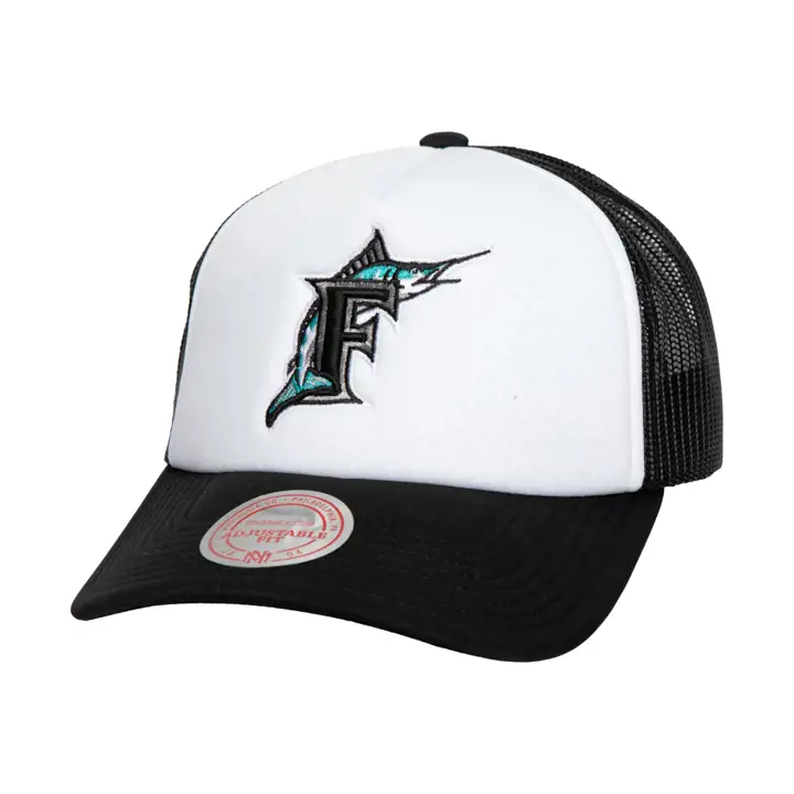 Casquette Trucker Rétro Florida Marlins M&N MLB FOAM BLANC/NOIR
