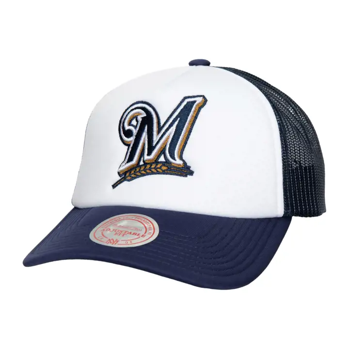 Casquette Trucker Milwaukee Brewers M&N MLB RETRO COOP FOAM WHT/NAVY