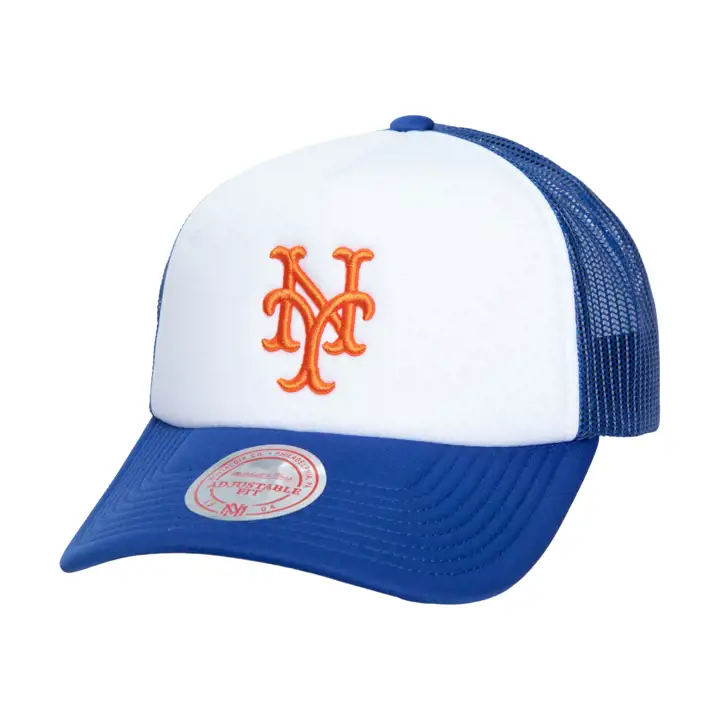 New York Mets M&N MLB RETRO COOP FOAM TRUCKER BLANC/BLEU