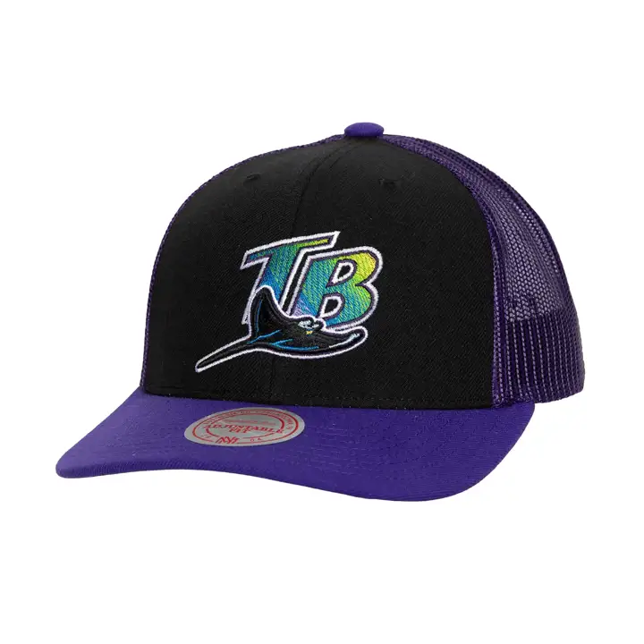 Casquette de camionneur Tampa Bay Rays M&N MLB COOP TRUCKER Cooperstown NOIR/VIOLET