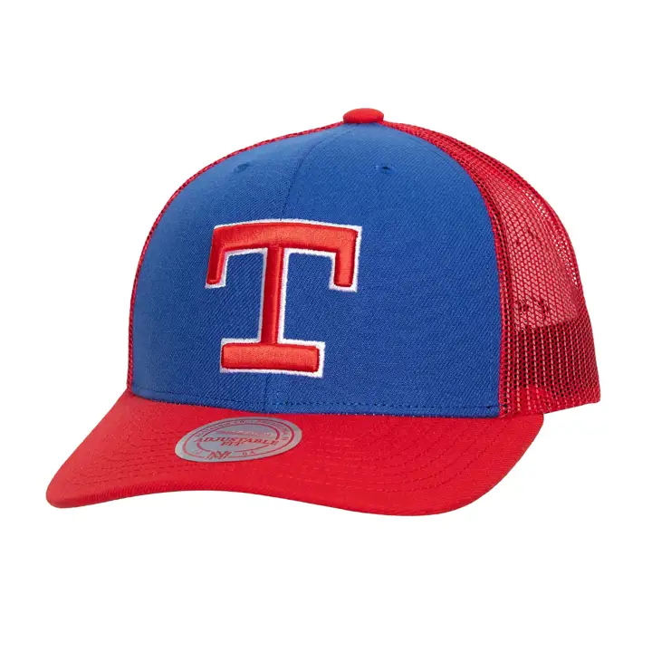 Casquette de camionneur Texas Rangers M&N MLB COOP TRUCKER Cooperstown BLEU/ROUGE