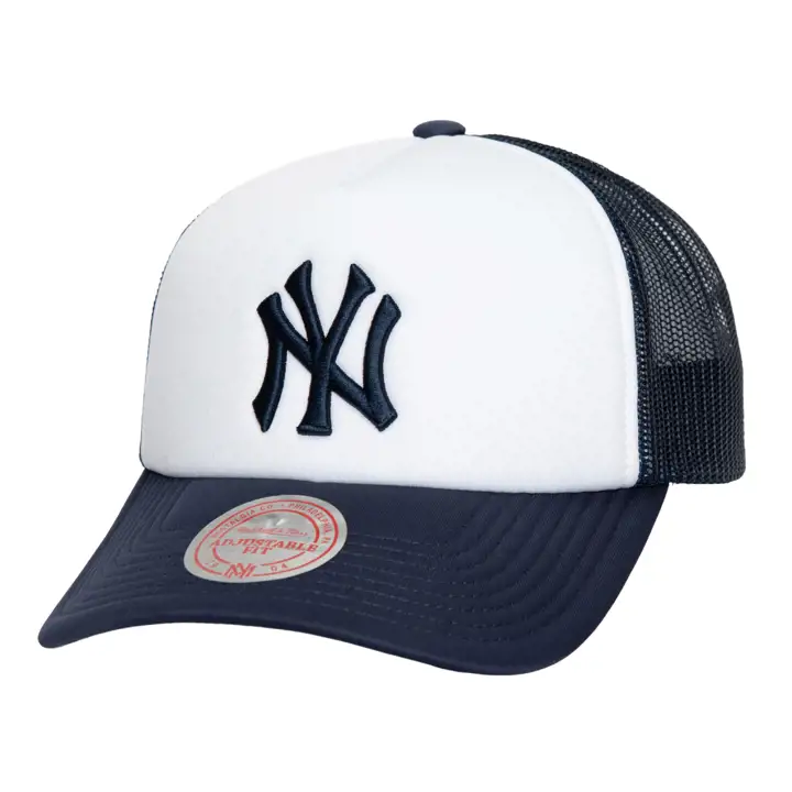 New York Yankees Casquette filet M&N MLB RETRO COOP FOAM TRUCKER BLANC/BLEU MARINE