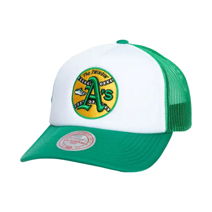 Casquette Trucker en mousse Oakland Athletics M&N MLB RETRO COOP BLANC/VERT FONCÉ