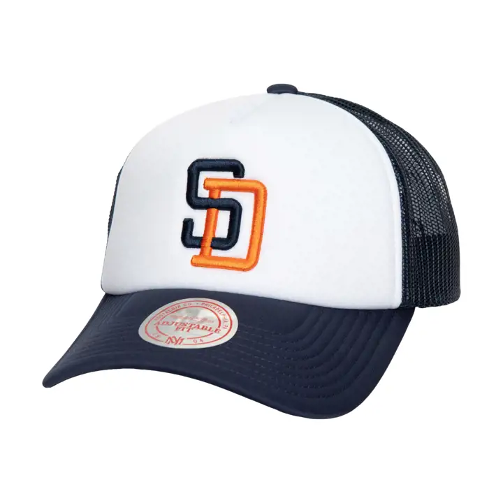 Casquette trucker en mousse rétro COOP MLB des Padres de San Diego M&N BLANC/BLEU MARINE