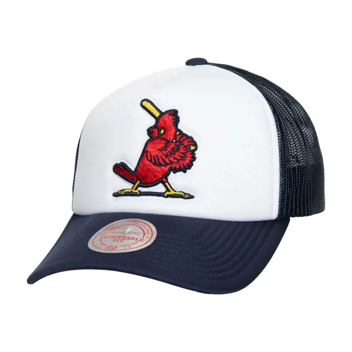 St. Louis Cardinals M&N MLB RETRO COOP FOAM TRUCKER WHT/NAVY