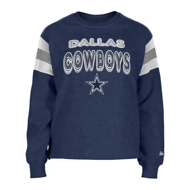 Dallas Cowboys NFL - Tee-shirt Ras-du-Cou Fille Junior à Manches Rayées - Bleu Marine