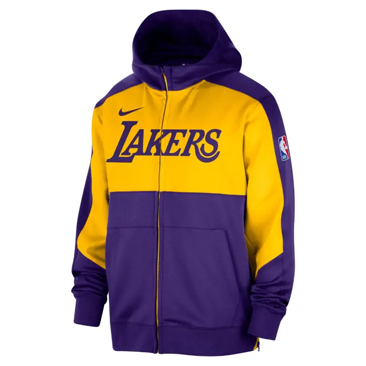 SWEAT À CAPUCHE EN POLAIRE ENTIÈREMENT ZIPPÉ LOS ANGELES LAKERS NBA SHOWTIME 24 VIOLET/JAUNE/NOIR