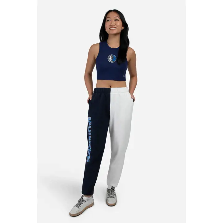 PANTALON DE JOGGING FEMME MAVERICKS NBA COULEURS BLOQUÉES MARINE/BLANC