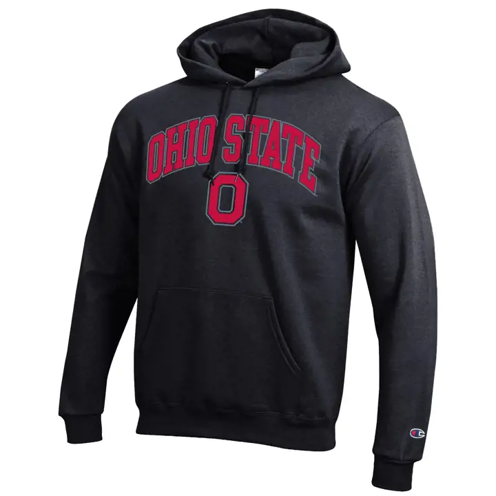 Chandail à capuchon Ohio State Buckeyes NCAA Powerblend de taille moyenne, noir