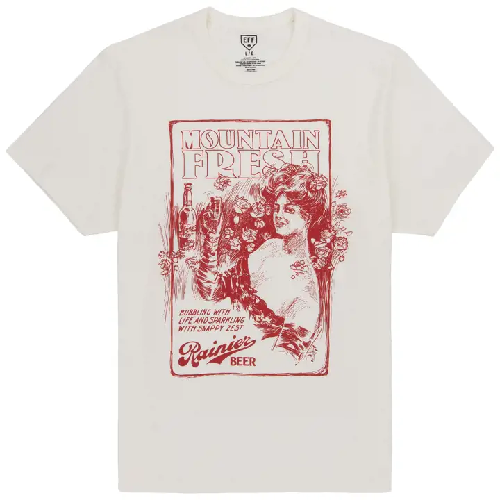 RAINIER EFF Vintage Beer T-shirt CREAM