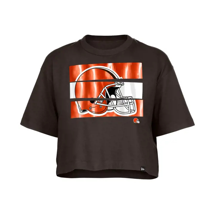 Tee-shirt court Femme New Era Cleveland Browns NFL Motif feuille 24 BRN