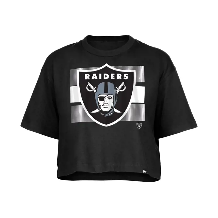 Las Vegas Raiders NFL Femme Tee-shirt Court en Foil New Era 24 Noir