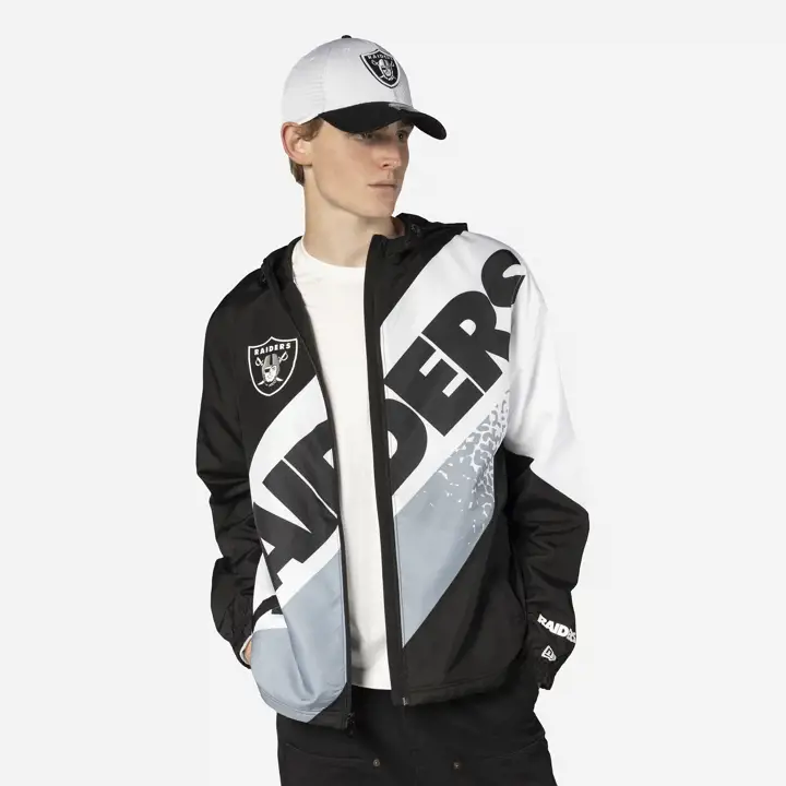Coupe-vent classique de sport New Era NFL pour homme des Las Vegas Raiders