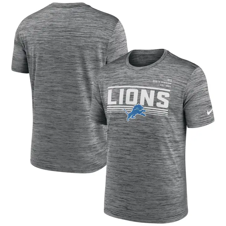 T-shirt ras du cou Nike Legend Velocity Yardline NFL des Lions de Detroit pour homme – Gris