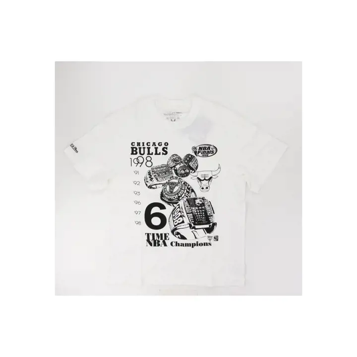 T-shirt blanc Chicago Bulls NBA 6 bagues