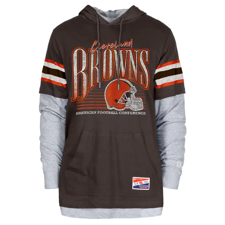 Cleveland Browns NFL Sweat à capuche superposé New Era homme 24 BRN