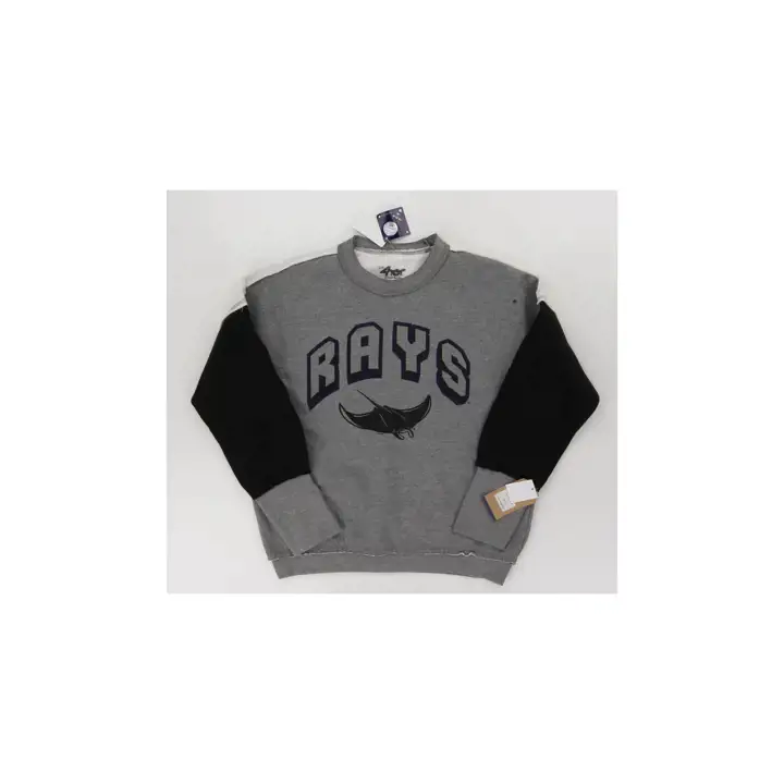 Haut ras du cou Genevieve Raw Edge pour femme MLB des Tampa Bay Rays 23 Gris Chiné
