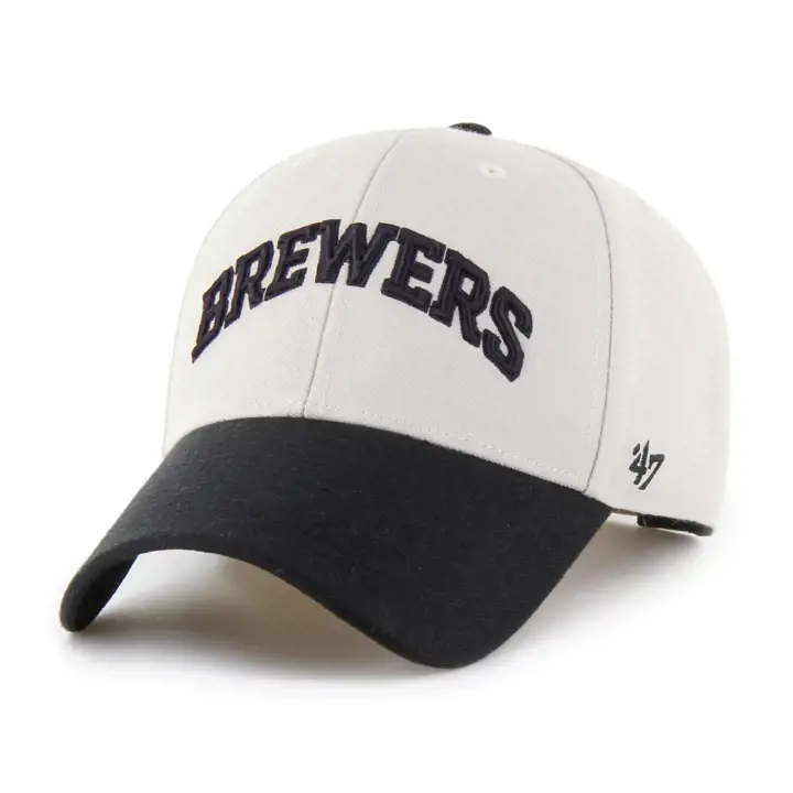 MILWAUKEE BREWERS MLB Bone/Black Script '47 MVP TAN/BLK
