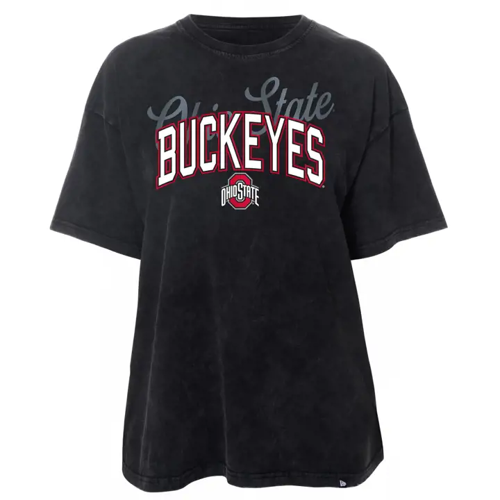 T-shirt surdimensionné NCAA Ohio State Buckeyes pour femme NOIR