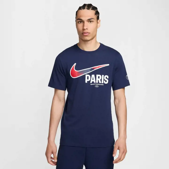 T-shirt à logo virgule du Paris Saint-Germain bleu marine