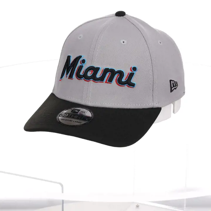 Miami Marlins MLB NEW ERA WM 39THIRTY GRY/BLK