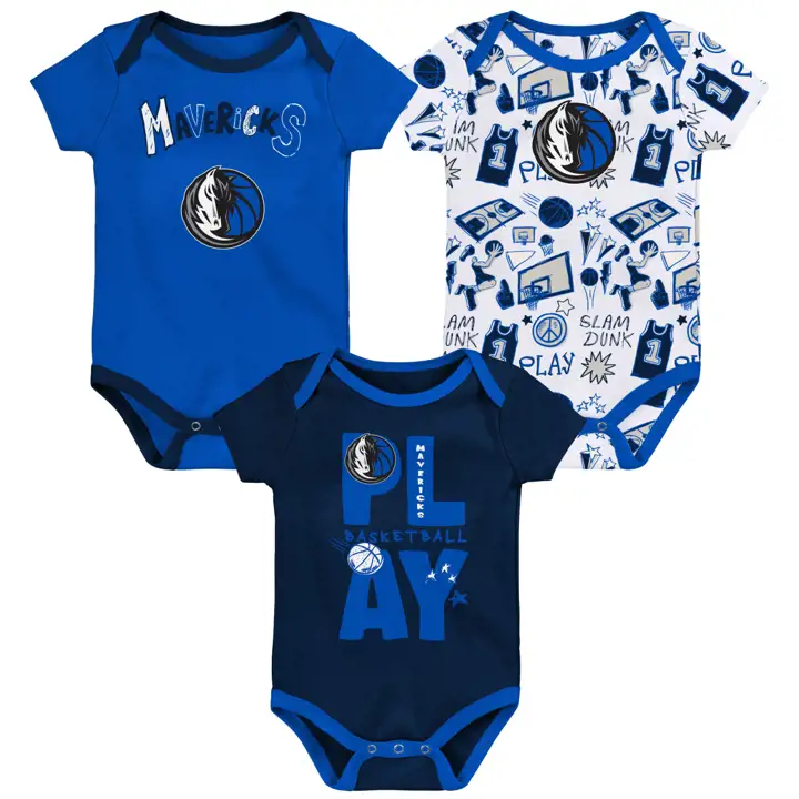 DALLAS MAVERICKS NBA Coffret 3 pièces nouveau-né Play Ball 24 MBL
