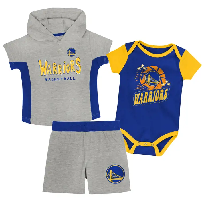 Ensemble sweat à capuche et short pour bébé NBA Golden State Warriors Double Dribble