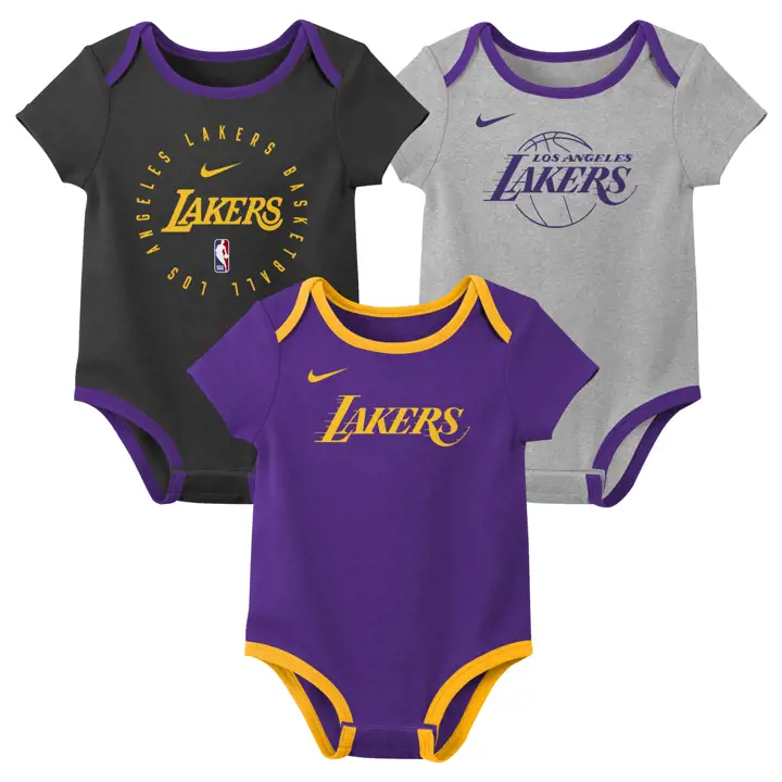 LOS ANGELES LAKERS NBA Coffret 3 pièces nouveau-né Nike GRIS