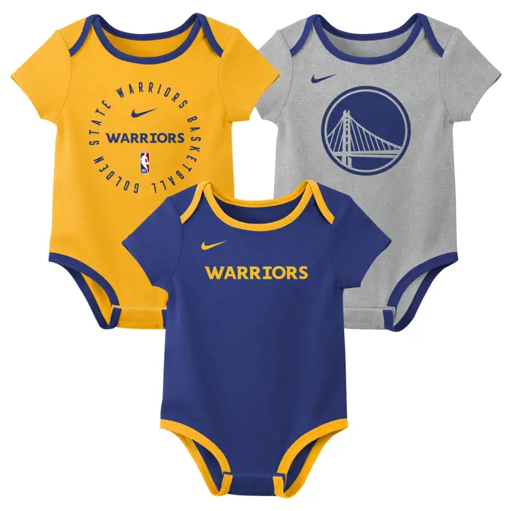 GOLDEN STATE WARRIORS NBA Lot de 3 bodies bébé Nike BLEU