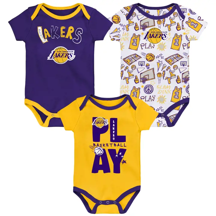 LOS ANGELES LAKERS NBA Lot de 3 ballons de jeu pour bébé 24 mois JAUNE