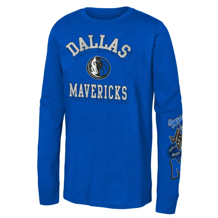 T-shirt manches longues jeune NBA Dallas Mavericks Up My Sleeve BLEU