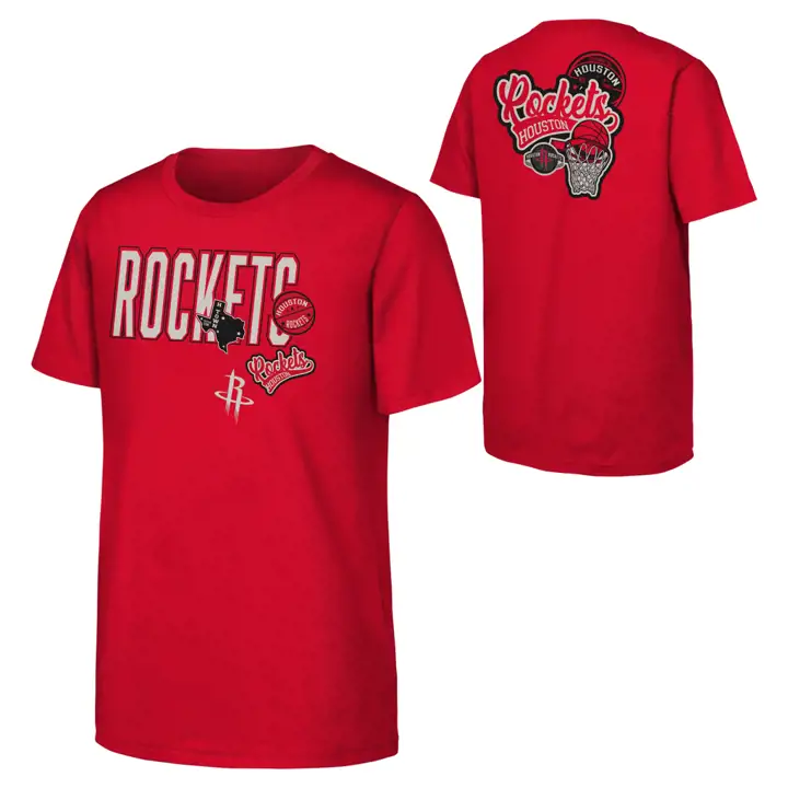T-shirt HOUSTON ROCKETS NBA Jeune avec écussons ROUGE