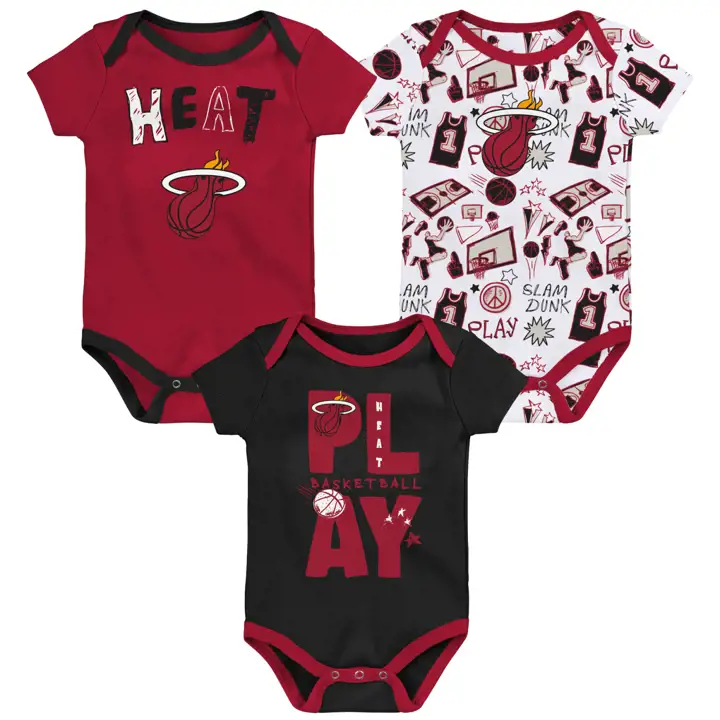 MIAMI HEAT NBA Nouveau-né Play Ball Ensemble 3 pièces 24 mois Noir