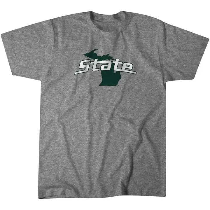 Michigan State Spartans NCAA State Logo SS T-Shirt gry