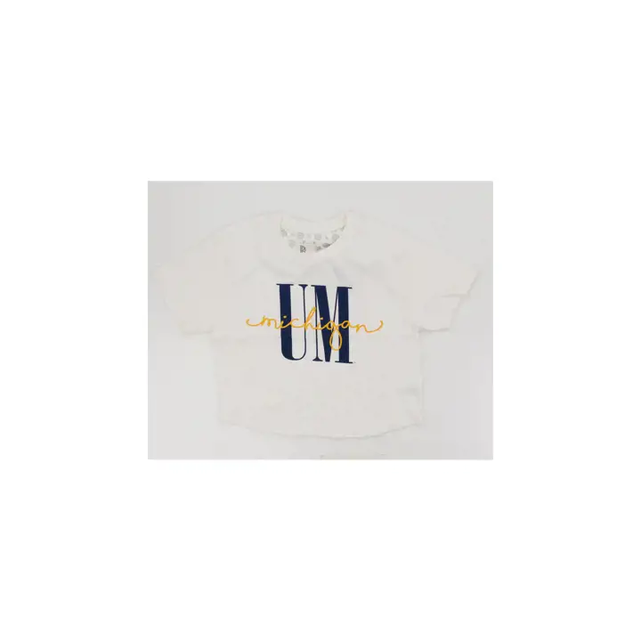 T-shirt court knobi Michigan Wolverines NCAA pour femme ivoire