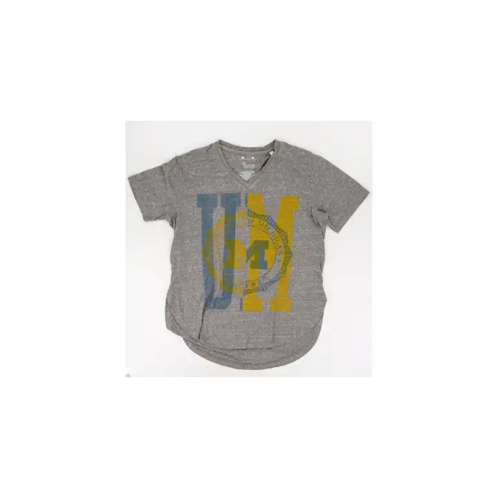 T-Shirt Femme Michigan Wolverines NCAA Col V Knobi Gris