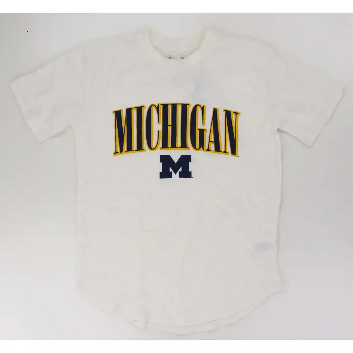 T-shirt Femme Michigan Wolverines NCAA à base arrondie blanc