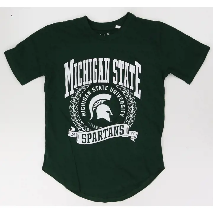 T-shirt à ourlet arrondi NCAA Michigan State Spartans pour femme