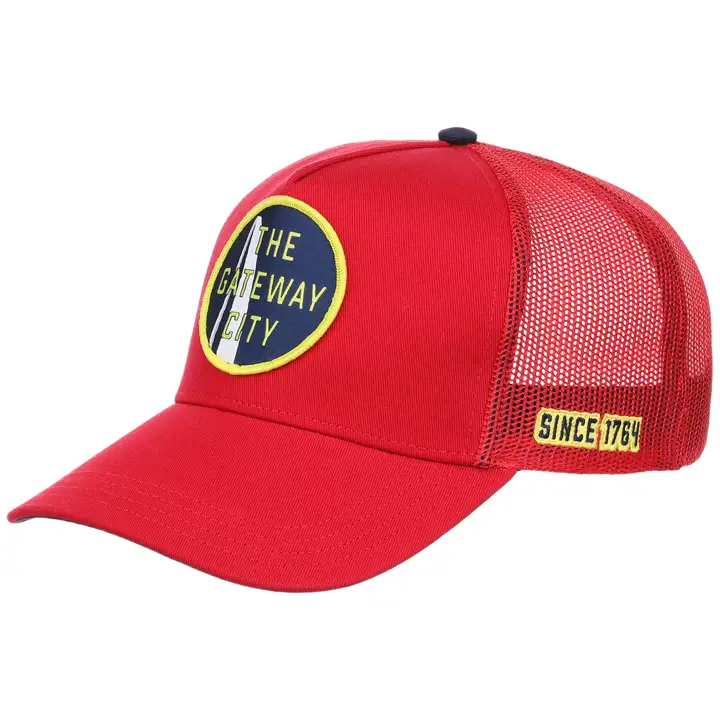 ST. LOUIS City Écusson Casquette de Routier Rouge/BLEU MARINE