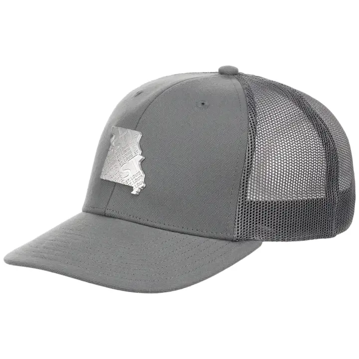 ST. LOUIS Casquette filet 6 panneaux GRIS/NOIR