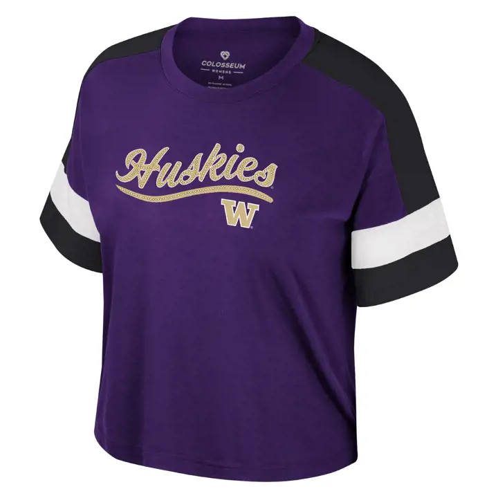 WASHINGTON HUSKIES NCAA T-SHIRT FILLE DIAMOND 24 VIOLET/BLANC