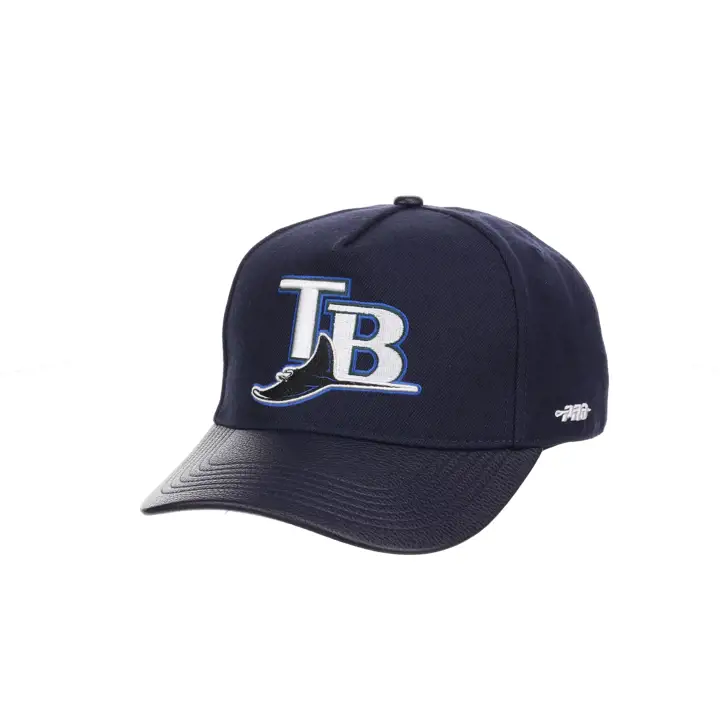 Tampa Bay Rays MLB Pro Leather Visor Strap Navy/GRY