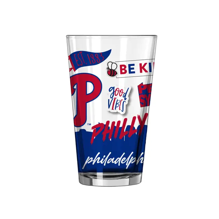 Verre de pinte autochtone Philadelphia Phillies 16 oz AST