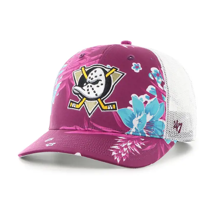 ANAHEIM DUCKS NHL Ibiza Floral 47 Trucker Prune vintage/blc