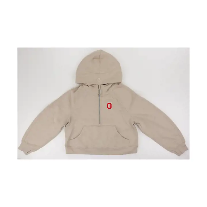 Ohio State Buckeyes Scuba Oversized Half-Zip Hoodie tan