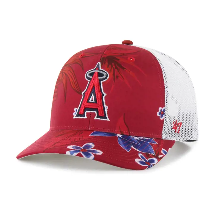LOS ANGELES ANGELS MLB Casquette Trucker florale '47 Rouge/BLC